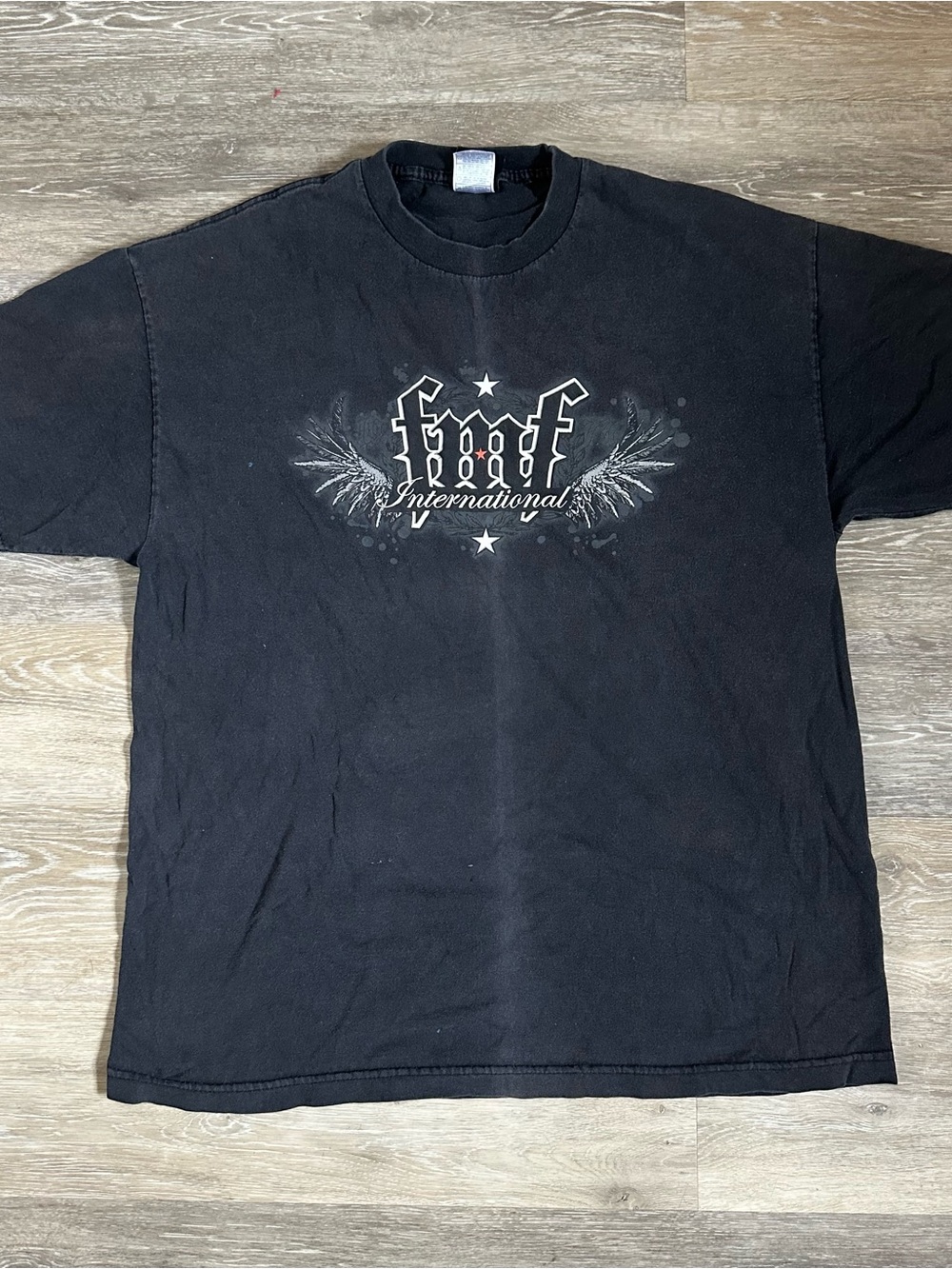 Y2K FMF International black distressed, t-shirt Sz XL